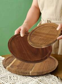 天然相思木圆盘，手工水果盘，日式寿司蛋糕甜点盘，木制餐具，厨房，圣诞礼物