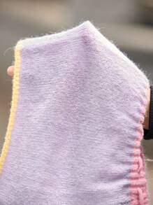 Skyraze Women's Spring Two-Tone Knitted Shorts,Geometric Pattern - Purple - View 7