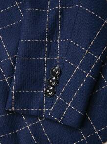 Manfinity AFTRDRK 男士两件套平领长袖格子图案简约上衣和长裤套装