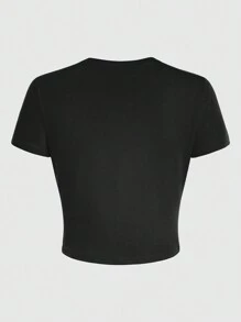 INAWLY Camiseta de mujer de ajuste ceñido, de cuello redondo y manga corta con estampado de labios en los colores de la bandera mexicana