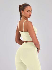 Musera Sport Slinky Spaghetti Strap Active-Wear Crop Cami Top Only, Padel, Tennis, Pickleball Gym Fitness