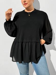 SHEIN Essnce Áo thun dài tay mùa thu cỡ lớn cho nữ, Áo tay dài đèn lồng màu đen, Áo len mùa thu cho nữ Áo đen Quần áo Halloween, Quần áo mùa thu cho nữ theo phong cách Goth, Áo cánh mùa thu Trang phục mùa thu Áo thun mùa thu Tay dài cho nữ Áo thun mùa thu cho nữ Áo thun dài tay cho nữ - màu đen - Xem 5