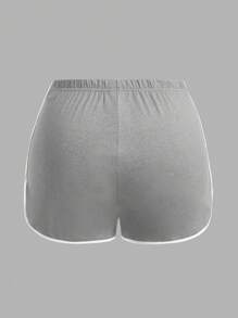 SHEIN EZwear 3 件大码休闲撞色饰边设计短裤 - 彩色 - 查看 9