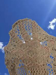 Swim Vcay Beach Vacation Crochet Spaghetti Strap Cover-Up Dress For Summer Beach Vacation - Khaki - View 6