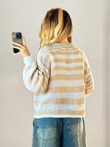 Forever 21 Áo len Giáng sinh xấu xí mùa thu đông cho nữ/Áo len nữ xấu xí/Năm mới/Áo khoác cardigan nữ dự tiệc ngày lễ/Ngày lễ/Năm mới/Áo khoác cardigan tay dài/Đêm giao thừa/Năm mới/Áo khoác cardigan nữ dự tiệc Giáng sinh/Ngày lễ/Giáng sinh/Y2k/Trang phục dự tiệc/Túi/Phong cách đường phố/Sang trọng/Trang phục hàng ngày/Cổ chữ V/Áo khoác cardigan sọc thường ngày - Nhiều màu - Xem 2
