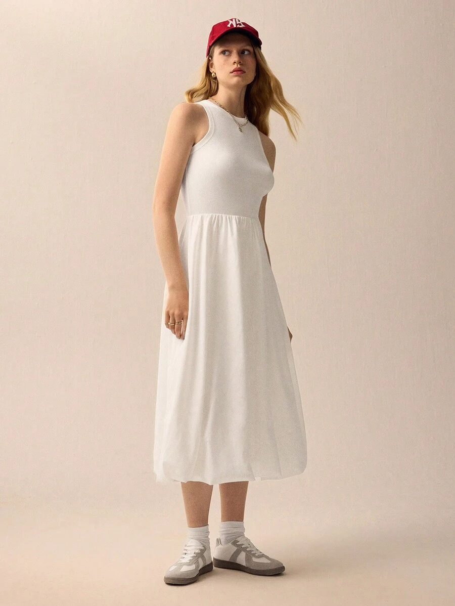 SHEIN Unity 节日连衣裙 白色女士连衣裙 - 白色 - 查看 1