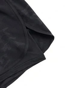 Manfinity Sport Corelite Men's Letter Printed Drawstring Waist Casual Sports Shorts Breathable Ultra Lightweight Quick Drying Minimalist Design Reflective Slim Fit For Gym Long Runs 2 In 1 Performance Shorts