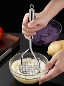 1PC Potato Masher, Stainless Steel Kithchen Masher For Potato,Eggs And Vegetables, Home, Pary, Kitchen Tools, Kitchen Assessories - Silver - View 2