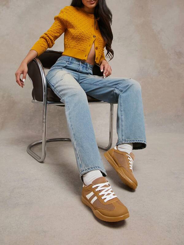 SHUZIA Sneakers casual alla moda vintage da donna con piattaforma a righe, suola spessa, regali di San Valentino, scarpe estive per San Valentino
