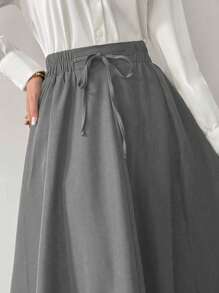 Modelyn Falda de mujer de color liso con cinturón, estilo vintage elegante, perfecta para trabajo, fiesta, boda, uso diario, graduación