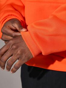 SUMWON Los Angeles Urban Streetwear Hooded Sweatshirt Large Back Print Pullover Winter Fall Oversized Casual Comfortable Athletic Wear - Orange - View 7