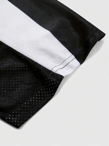 ROMWE MEN Street Life Men's Jersey Jesus Cross 09 Letter Print Mesh Football Jersey Style T-Shirt - Multicolor - View 3