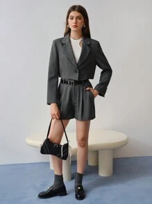 MOTF STUDIO STRIPED SINGLE BUTTON BLAZER,SPRING/SUMMER