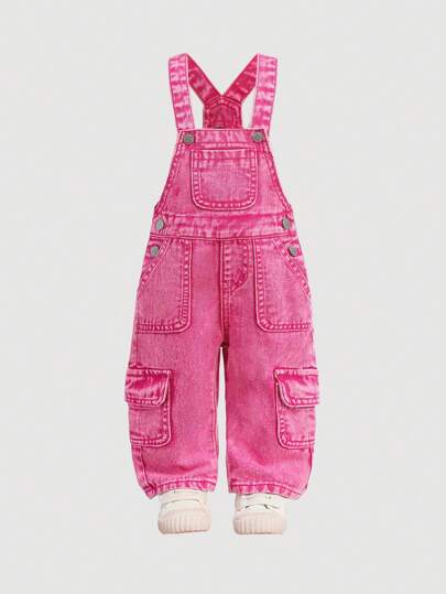 SHEIN ベビーオーバーオール 6-9M ピンク SHEIN ベビーオーバーオール 6-9M ピンク 赤ちゃん用ピンクの