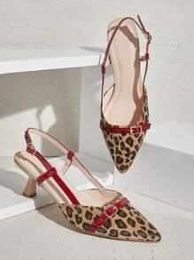 SHUZIA 女士优雅尖头踝带细高跟鞋，适合婚礼派对