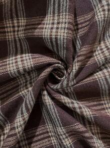 SHEIN Clasi Women's Fashion Plaid Raglan Sleeve Double Breasted Lace-Up Trench Coat For Women Winter Commuter And Outdoor Outerwear - Multicolor - View 6