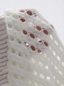 DAZY 男士度假沙滩透气网眼镂空上衣 - 米色 - 查看 8