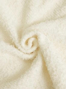 Ontre 2025 新款女士优雅纯色 3D 花卉装饰紧身长款毛衣连衣裙，情人节，春季 - 杏色 - 查看 6