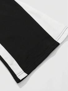 ROMWE MEN Anime Men's T-Shirt Set: Short Sleeve Top And Pants, Minimalist Fashion Casual Everyday Wear - Multicolor - View 4