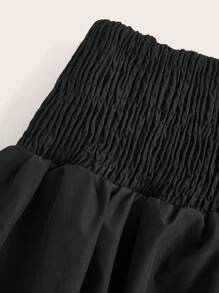 SHEIN EZwear Women Plus Size Solid Pleated A-Line Skirt, Casual & Versatile