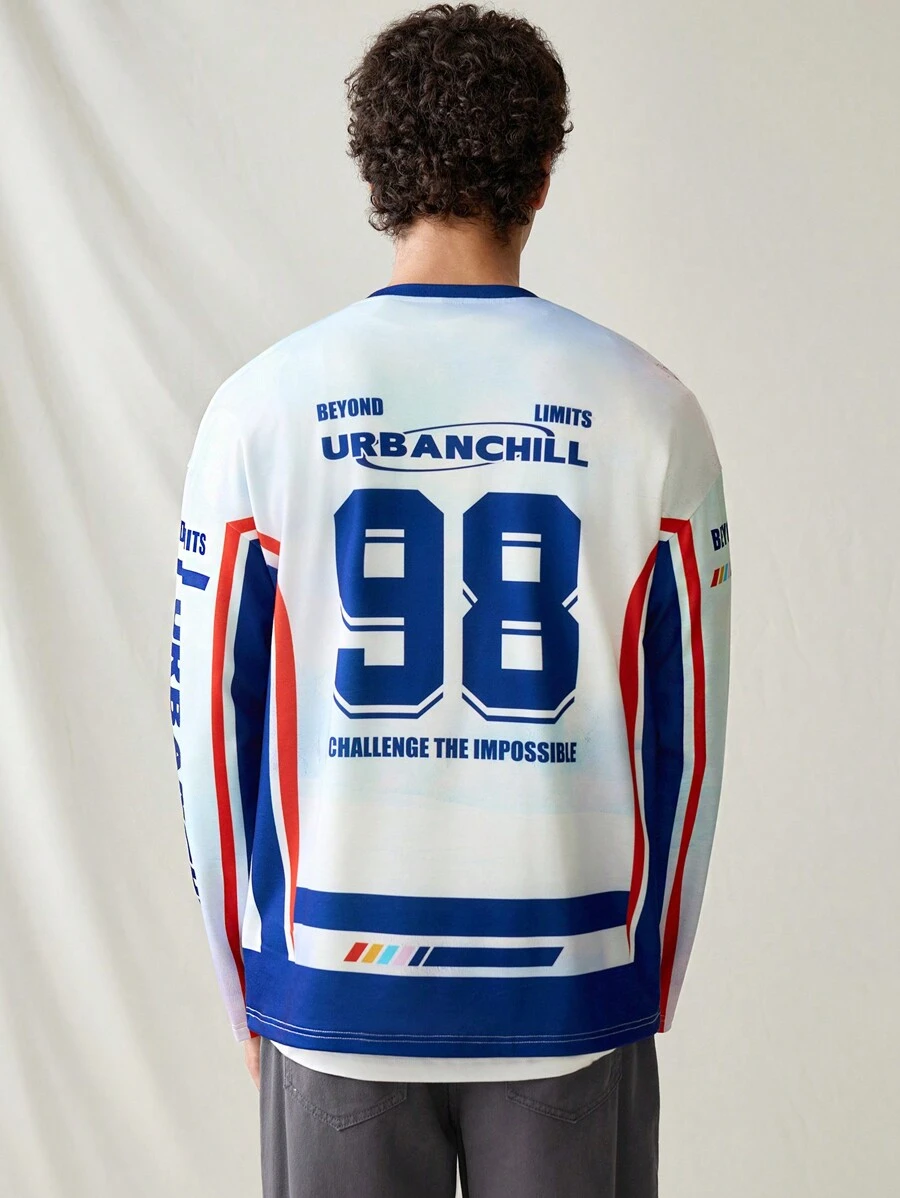 Manfinity VCAY Men's Knit Casual Loose Fit Long Sleeve T-Shirt, Everyday & Young Fashion Style - Multicolor - View 1