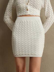 Anewsta Women Hollow Out Casual Mini Skirt, Suitable For Spring/Summer, Valentine's Day, Vacation - Apricot - View 6