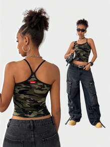 Coolane Women's Y2K Streetwear Style Fashionable Camo Print Tank Top - Multicolor - View 1