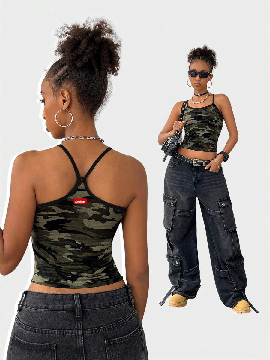 Coolane Women's Y2K Streetwear Style Fashionable Camo Print Tank Top - Multicolor - View 1