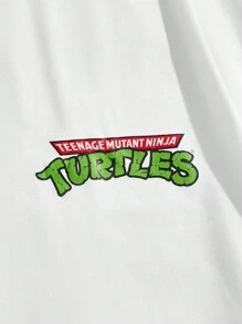 TEENAGE MUTANT NINJA TURTLES | SHEIN T-shirt à manches courtes décontracté avec imprimé tortue de dessin animé pour hommes grandes tailles, été