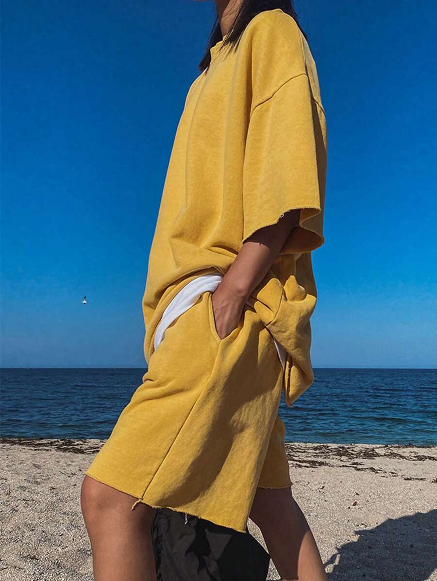 DAZY 2 件套超大女士短袖休闲套装