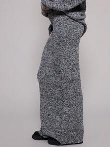 MUSERA Knit Fitted Maxi Skirt Spring Y2K 90's Casual Cute - Black - View 3