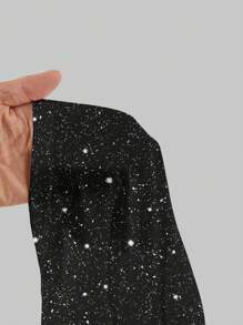 SHEIN EZwear Women's Casual Minimalist Glitter & Sequin Decor Slip Dress For Woman New Year Party