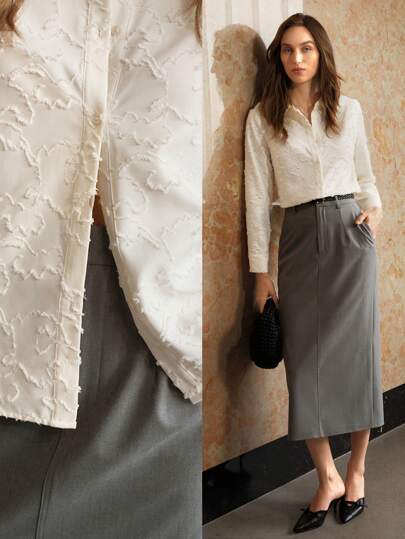 MOTF PREMIUM 纹理纽扣衬衫