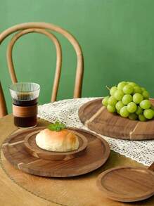 天然相思木圆盘，手工水果盘，日式寿司蛋糕甜点盘，木制餐具，厨房，圣诞礼物