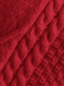 SHEIN EZwear Casual Solid Color Drop Shoulder Loose Knit Red Sweater, Autumn/Winter