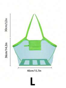 SHEIN 1 pieza Bolsa de playa de malla, bolsa de almacenamiento de juguetes, bolsa de red plegable de organización para viajes para bolsa de almacenamiento, bolsa de maquillaje, bolsa de cosméticos, organizador de vacaciones, gran capacidad para uso doméstico, regalo, vacaciones y festivales de Halloween Navidad Uso multifuncional, vibraciones bohemias