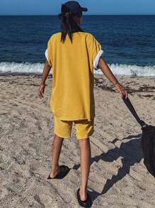 DAZY 2 件套超大女士短袖休闲套装