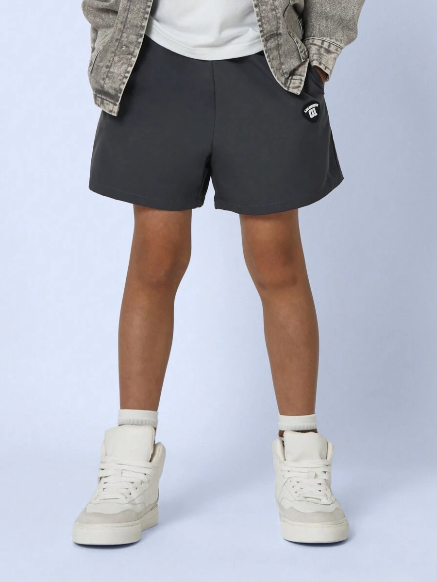 SUMWON Tween Boys Comfy Pull On Nylon Short - Dark Grey - View 1