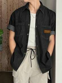 DAZY Summer Label Printed Denim Jacket - Black - View 6