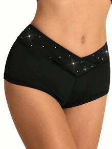 Cheerettes Damen asymmetrische Taille Mode Training Diamant Cheerleading Tanz Alltags Training Sport Shorts für Bühne Elasthan Kurz