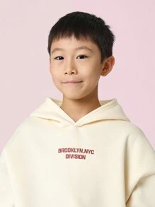 SUMWON Tween Boys Comfy Regular Fit Colour Block Overhead Hoodie And Jogger With Graphic Print 2 Piece Set