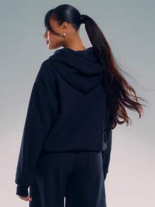 MUSERA Logo Embroidery Zip Through Sweatshirt - Black - View 3