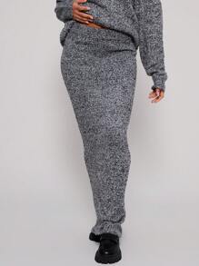 MUSERA Knit Fitted Maxi Skirt Spring Y2K 90's Casual Cute - Black - View 2