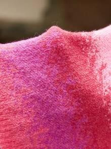 Skyraze 女士红色针织上衣，蝴蝶结肩带，渐变图案 - 紅色 - 查看 7