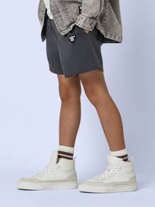 SUMWON Tween Boys Comfy Pull On Nylon Short - Dark Grey - View 2