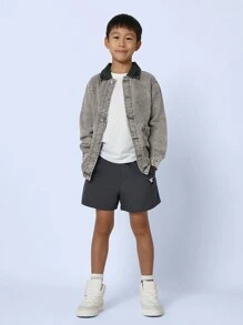 SUMWON Tween Boys Comfy Pull On Nylon Short - Dark Grey - View 3