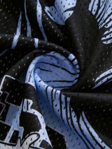 ROMWE MEN Street Life Men's Jersey Jesus Cross 09 Letter Print Mesh Football Jersey Style T-Shirt - Multicolor - View 6