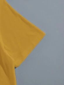 Manfinity Homme 大码男士字母印花圆领短袖休闲 T 恤