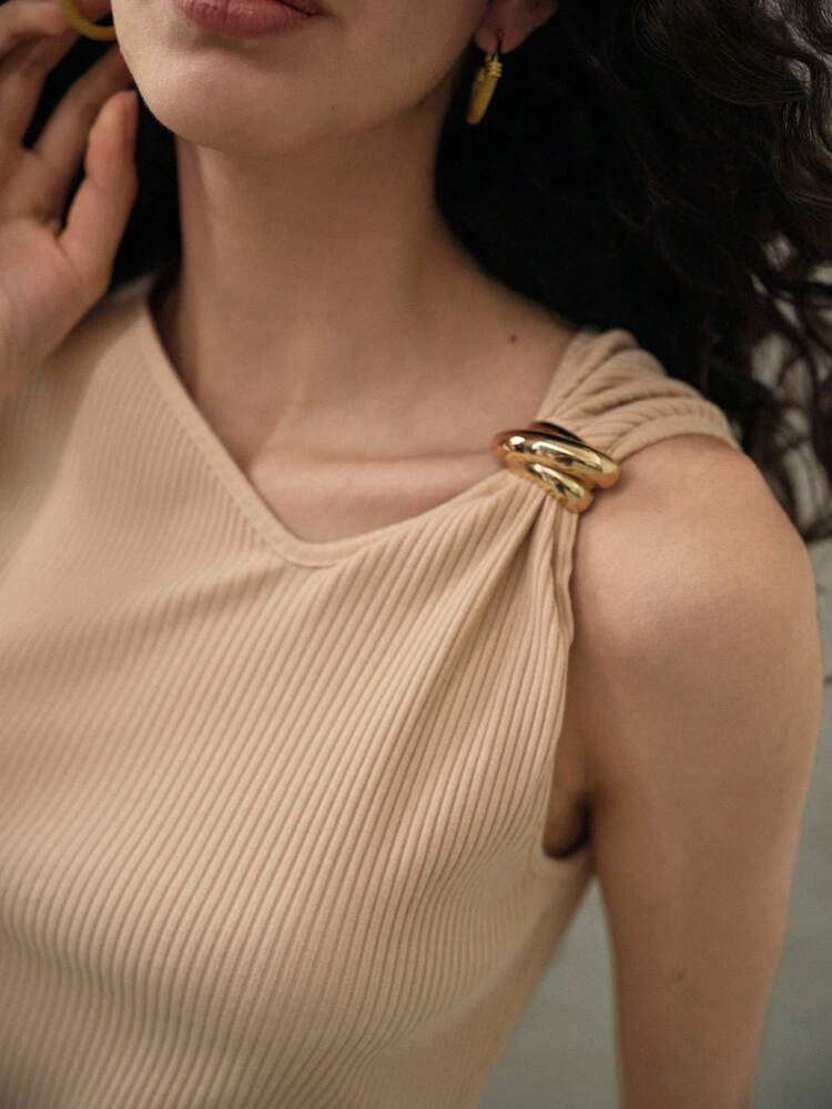 METAL DECOR RIBBED TANK TOP