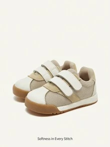 Cozy Pixies 4-Season Toddler Fashion Vintage Style Soft Bottom Lightweight Breathable Mesh Casual Sports Shoes - Apricot - View 7